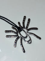 chunky spider leather cord choker necklace