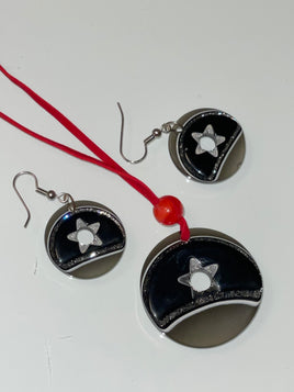 necklace & earrings  set glitter star