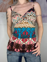 multi printed funky strap top