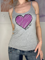 graphic printed heart " kiss me " tank top