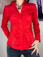 body shaped perfect fit bright red shirt