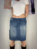 medi washed dielsel denim skirt with split details