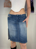 medi washed dielsel denim skirt with split details