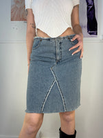 perfect fit medi denim skirt