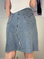 perfect fit medi denim skirt