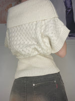 chunky knitwear off shoulder jumper