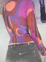 funky multicoloured & printed long sleeve cardigan