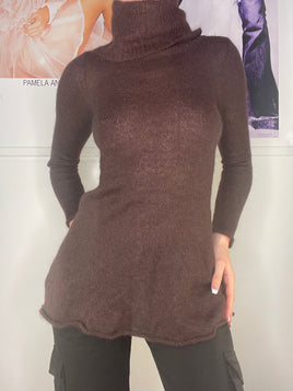knitted mini turtleneck dress
