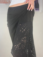 low waisted stretchy maxi skirt with lace details