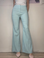 mid waisted perfect fit super stretchy bright blue habit pants flare