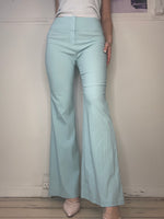 mid waisted perfect fit super stretchy bright blue habit pants flare