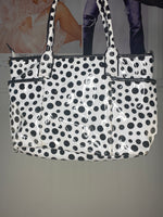 dotted shoulder bag in shiny material