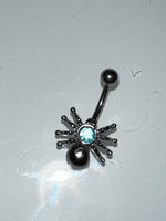 spider diamond belly piercing