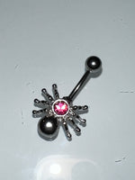 spider diamond belly piercing