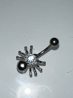 spider diamond belly piercing