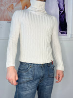 cropped knitwear diesel rib turtleneck jumper
