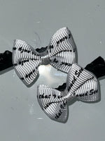 small texted bow hairclips