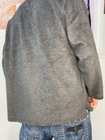 loose fit fleece v-neck jumper