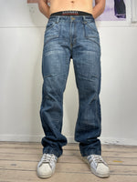 baggy stud detailed loose fit jeans