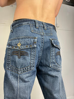 baggy stud detailed loose fit jeans