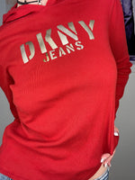 long sleeve bodyshaped hooded DKNY jumper