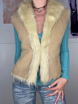 faux suede & fur everyday wear vest