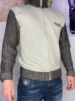 multi coloured rib knitwear zipper jumper