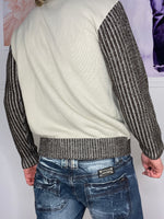 multi coloured rib knitwear zipper jumper