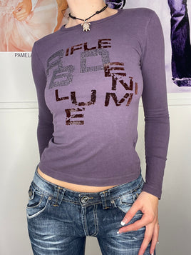 longsleeve graphic printed blouse