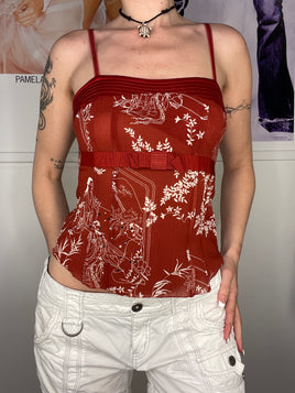 graphic printed corset top