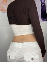 longsleeve dark brown bolero with back detail