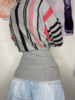 off-shoulder striped knitwear loose fit jumper