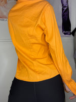 bodyshaped longsleeve bright orange shirt