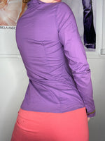 bright purple longsleeve shirt