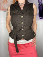 bodyshaped dark brown vest