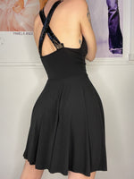 bodyshaped cross back sequins medi dress