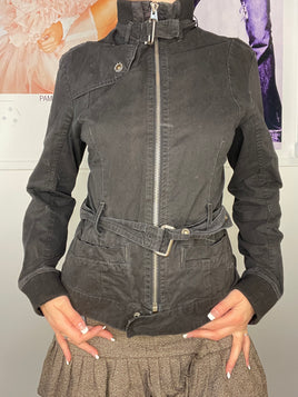 raw biker zipper jacket