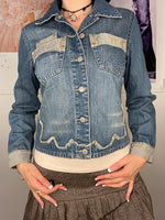 graphic printed guru denim jacket